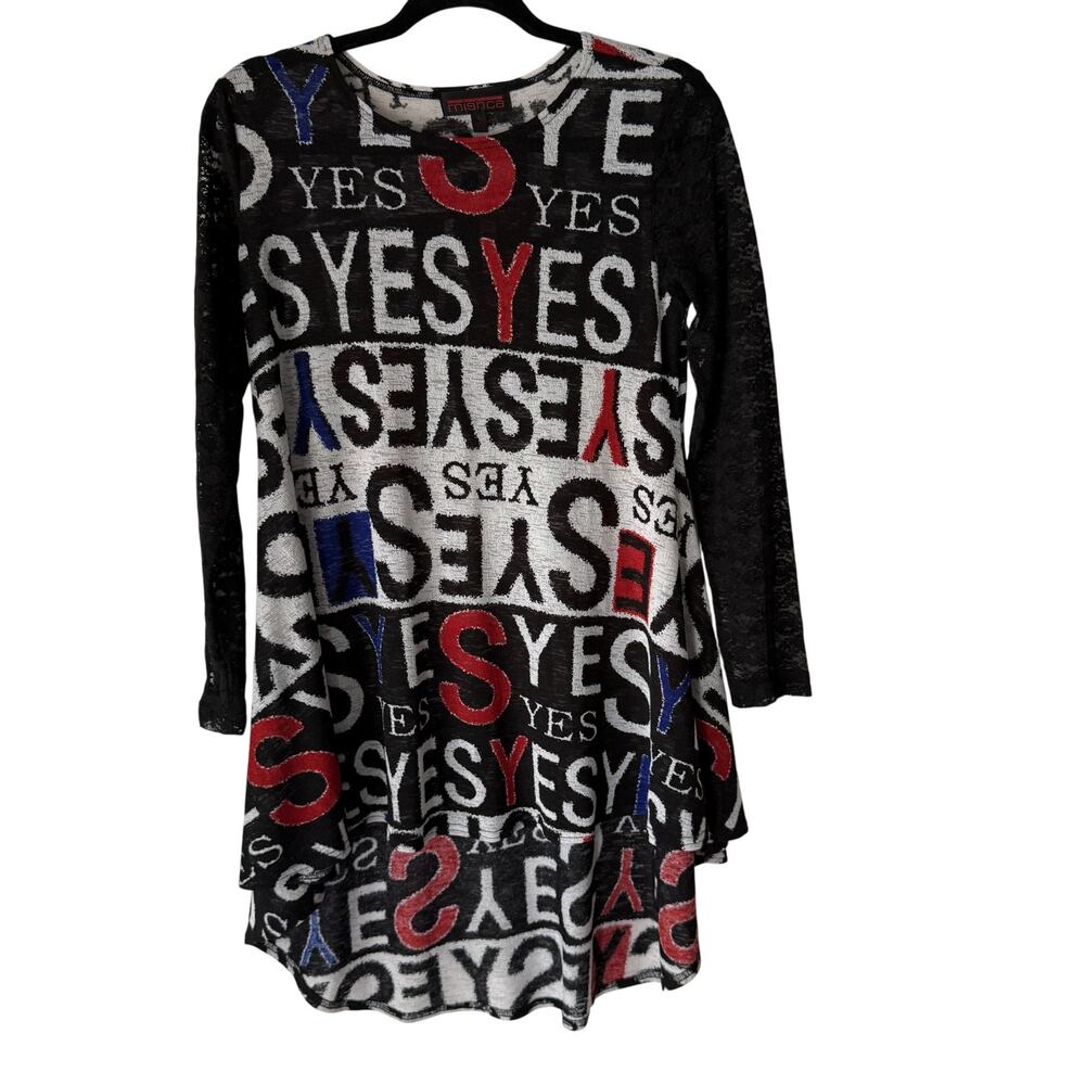 Mishca Dress Y2k City Small Black‎ White Red Long Sleeve Lace Yes Print Dress